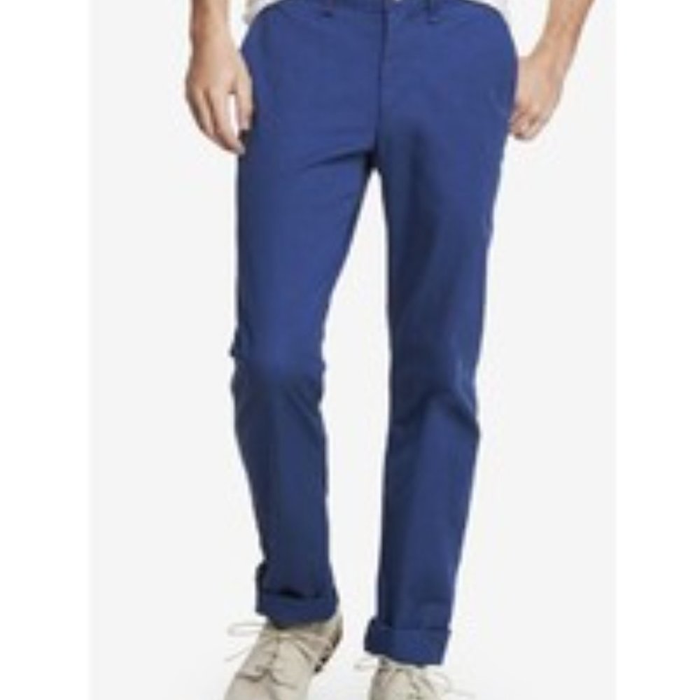 Express Men Slim Fit Finn Blue Chino Khaki Pants Men’s size 34x30 EUC